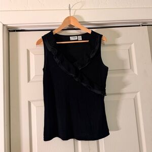 Chico's Black Sleeveless Top with ruffle